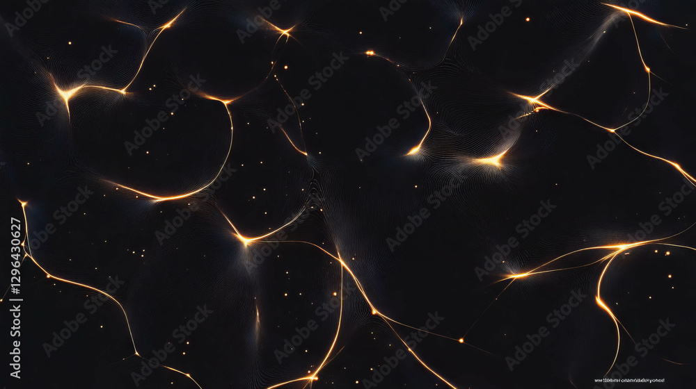 Poster Abstract network with glowing intersecting lines and dots for digital background design