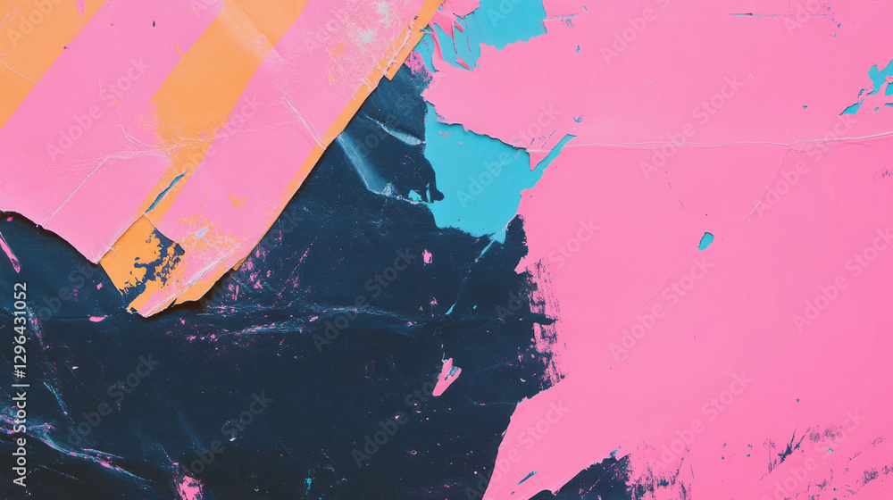Poster abstract torn paper texture with frayed edges in vibrant colors for creative design