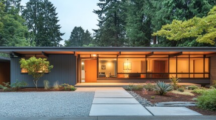 Mid-Century Modern Home Architectural Design