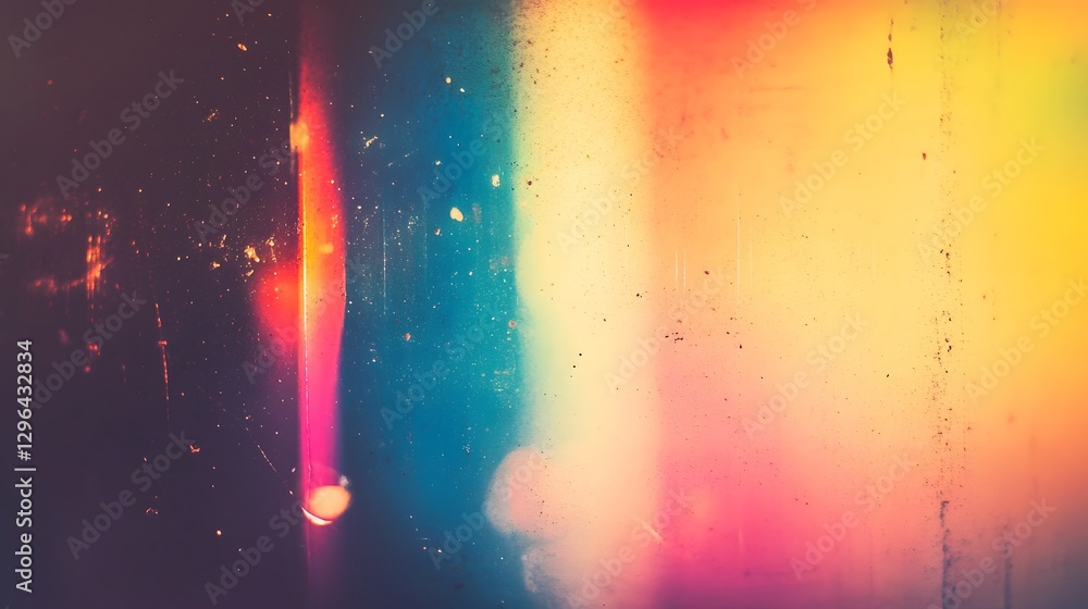Poster a colorful and abstract visual representation of light and dust