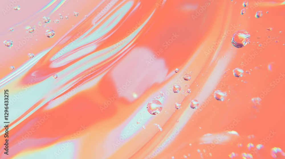 Poster vibrant water droplets on smooth surface texture for abstract background design