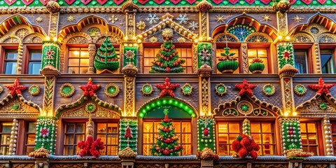 Obraz premium Festive Christmas Cookie Pattern: Architectural Detail & Delicious Holiday Treats