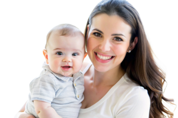 happy mother with baby