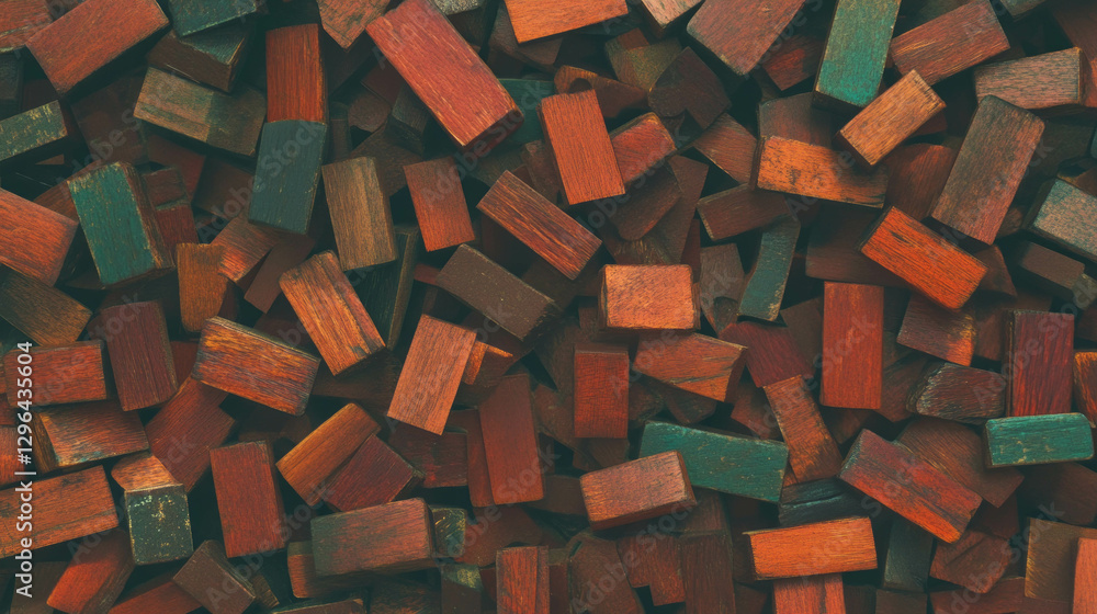 Poster Rustic wooden block background for creative design or craft projects
