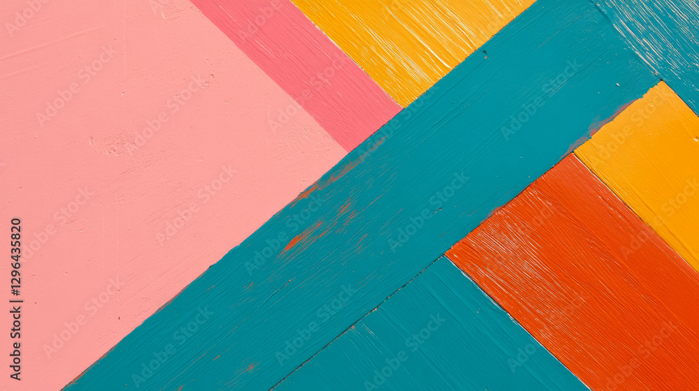 Aufkleber abstract wooden texture with colorful geometric patterns for interior design and art projects