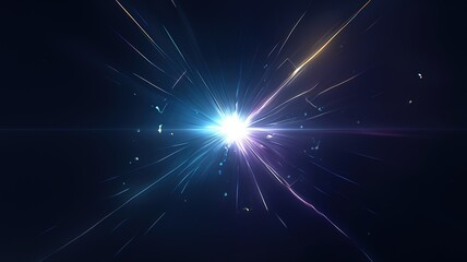Fototapeta premium abstract background with light rays in blue and purple colors, and green colors