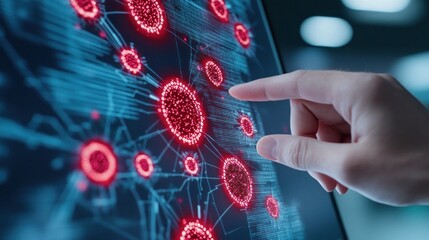 Highlighted Data Nodes On Complex Digital Map