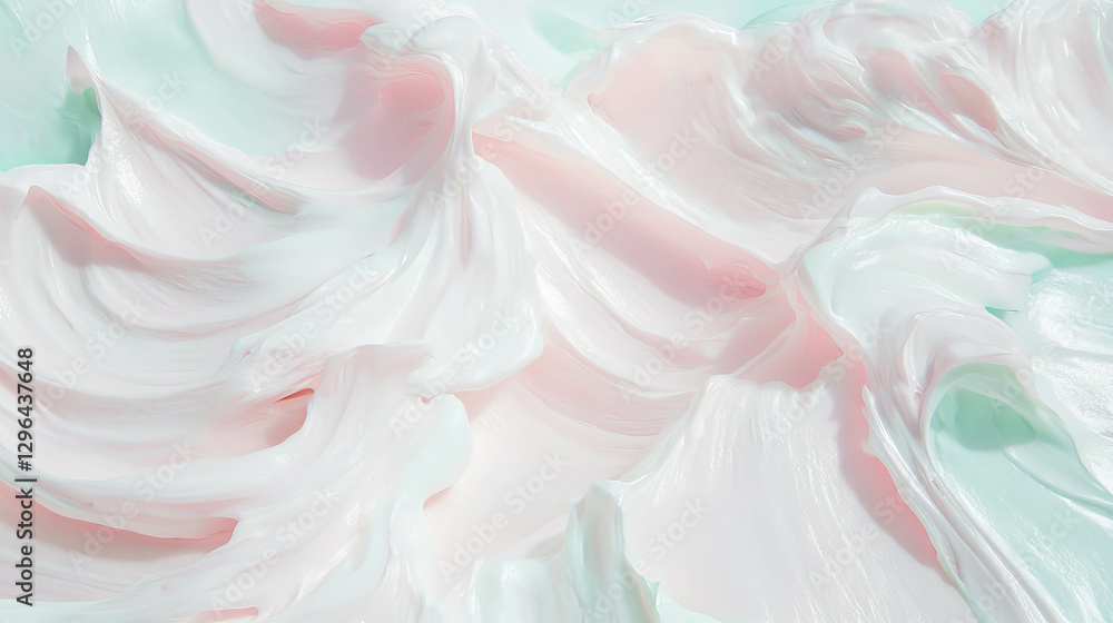 Poster pastel canvas with impasto texture in soft pink and mint for design