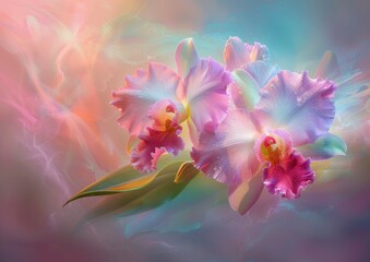orchid that dominates with her color, overflow of colors, jungle, mystical, magical, untouchable