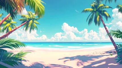 Beautiful tropical beach on the sea background