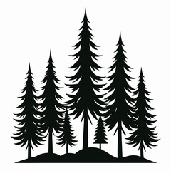 Obraz premium set of pine trees vector on white