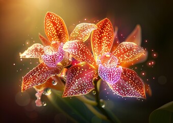 Fototapeta premium orchid that dominates with her color, overflow of colors, jungle, mystical, magical, untouchable