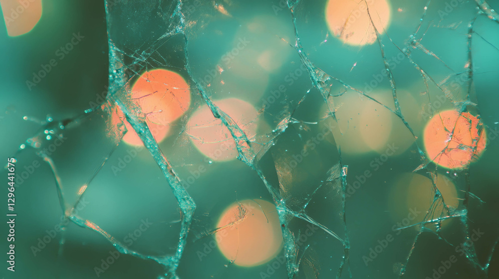 Poster bokeh effect with broken glass texture for abstract design and decoration
