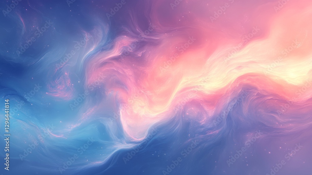 Poster colorful celestial clouds and cosmic formations create an ethereal display