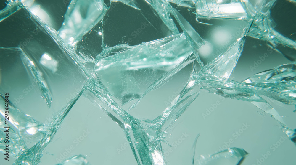 Poster shattered glass texture with clear fragment details for design and decoration projects