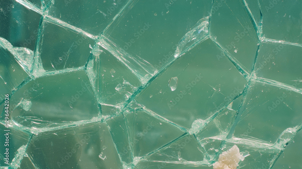 Poster broken glass texture with dust particles for creative design and background use