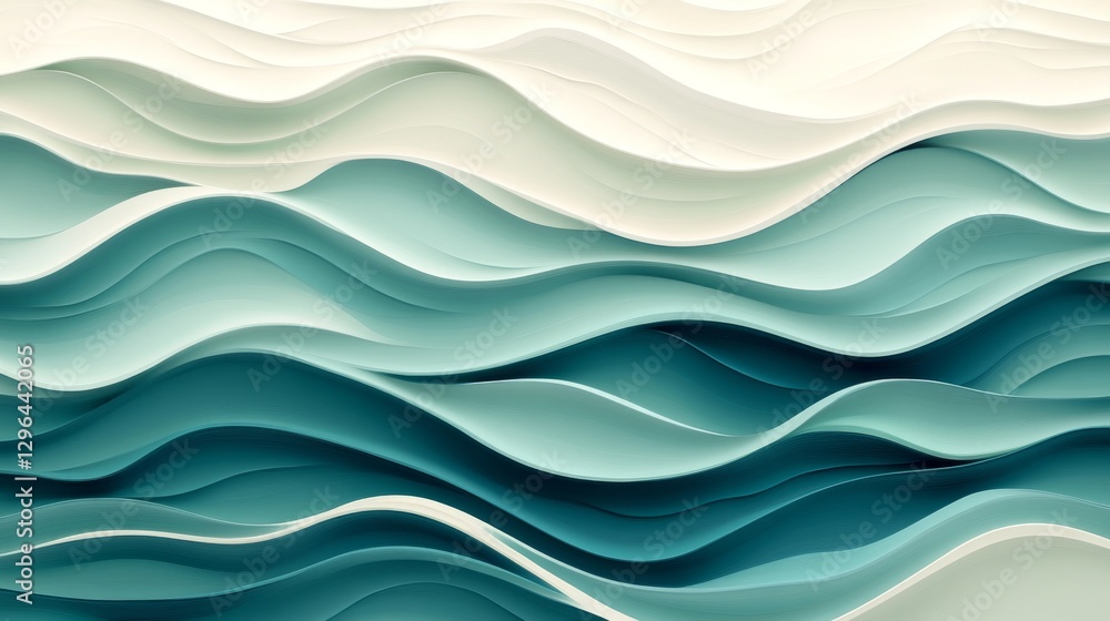 Aufkleber abstract representation of layered waves with subtle color gradients