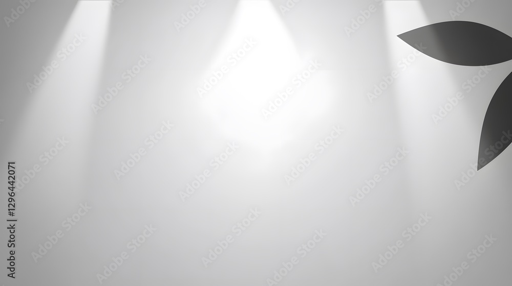 Poster a minimalist background with spotlights and a simple leaf design