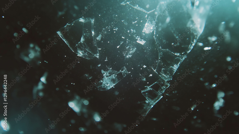 Aufkleber abstract shattered glass texture with frosted fragments for modern design
