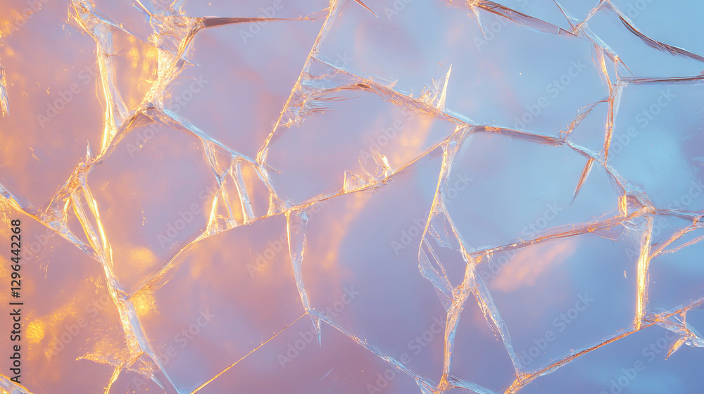 Poster Abstract broken glass texture with geometric patterns artistic background