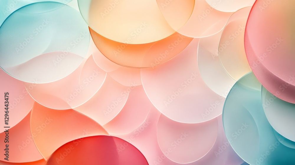 Poster colorful overlapping circular shapes forming an abstract composition