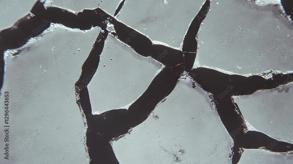 Poster cracked glass texture with intricate patterns for creative design