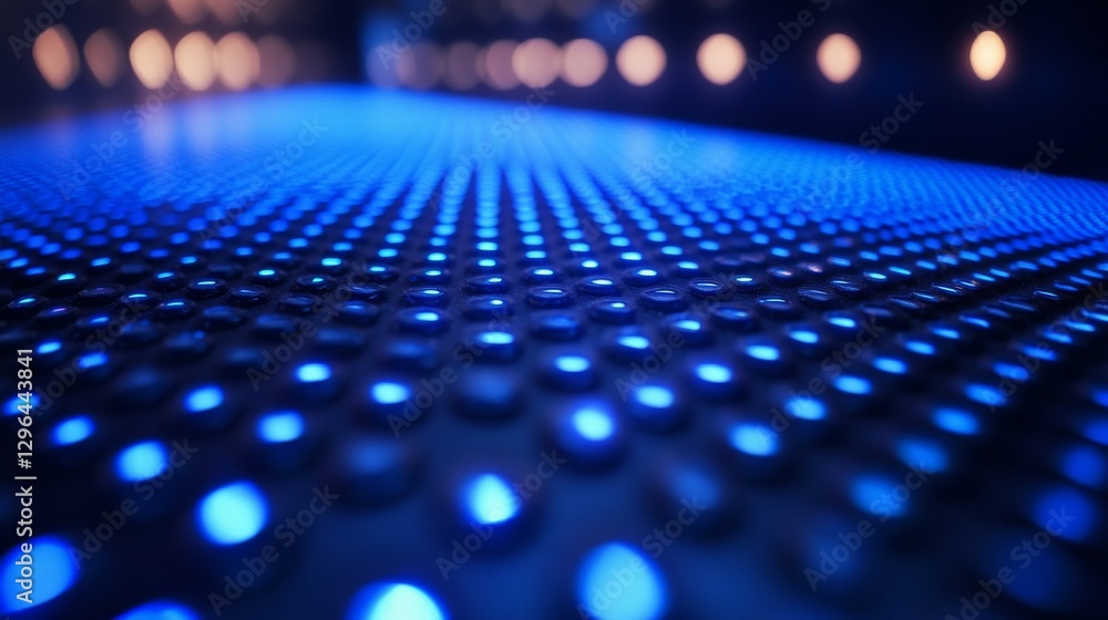 Poster close up view of a blue illuminated surface with many dots
