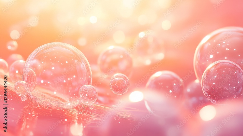 Poster translucent floating spheres in an abstract and artistic image