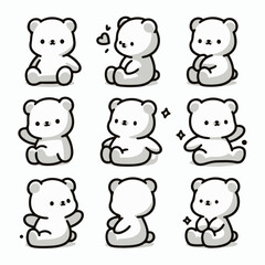 Obraz premium Hand-drawn Cute Hand Drawn bear illustrations illustration in a detailed and artistic style