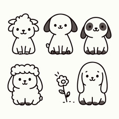 Hand-drawn Cute Hand Drawn cartoon animals illustrations 34 illustration in a detailed and artistic style