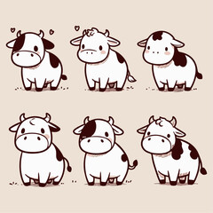 Hand-drawn Cute Hand Drawn cow illustrations 96 illustration in a detailed and artistic style