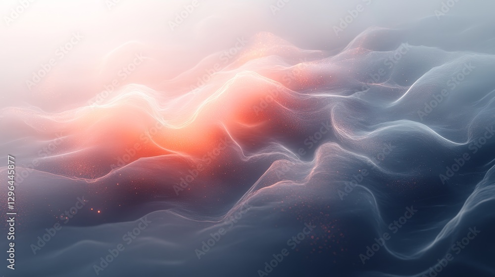 Poster abstract flowing waves of color and light create a gradient
