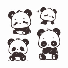 Fototapeta premium Hand-drawn cute hand drawn panda sketch 6454 illustration in a detailed and artistic style