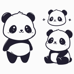 Naklejka premium Hand-drawn cute hand drawn panda sketch 645475 illustration in a detailed and artistic style