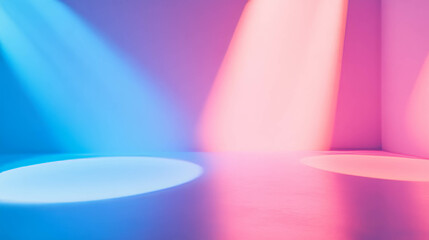 Vibrant spotlight on podiums with colorful light effect for event design