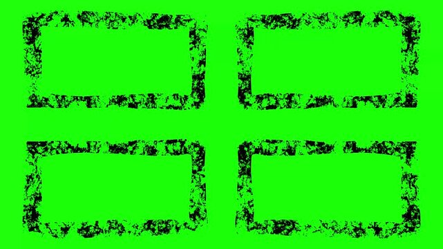 grunge rectangles on green screen video. animation