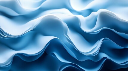 Obraz premium Abstract view of overlapping blue and white paper forms