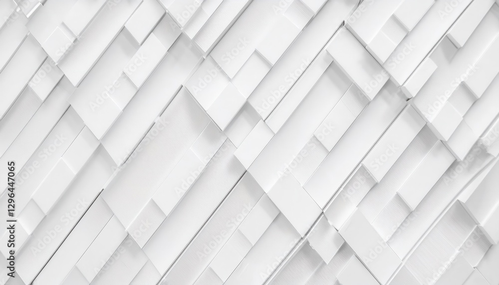 Aufkleber close-up of overlapping white envelopes in diagonal pattern, abstract geometric composition for back