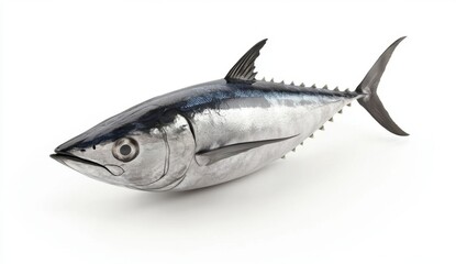 Fototapeta premium Realistic representation of a fresh tuna fish on a white background