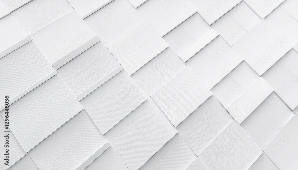 Aufkleber close-up of overlapping white envelopes in diagonal pattern, abstract geometric composition for background and design