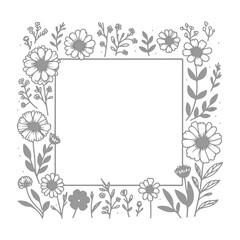Fototapeta premium Hand Drawn Floral Frame 84 - detailed vector illustration of hand-drawn artwork