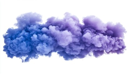 Fototapeta premium Colorful Purple and Blue Smoke Cloud on White Background