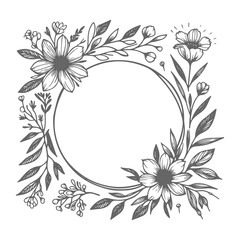 Obraz premium Hand Drawn Floral Frame 6326 - detailed vector illustration of hand-drawn artwork