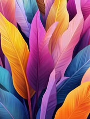 Tropical leaves and Jungle background vector. colorful summer pattern design with topical foliage, arts brush and pink color. Modern wallpaper design for prints, poster, cover, cards and. homewares.