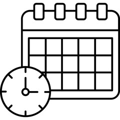 Calendar Schedule Outline Icon – Planning, Scheduling, and Time Management