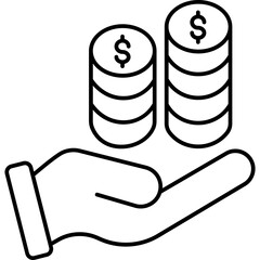 Handshake Outline Icon – Symbolizing Deals, Agreements, and Business Partnerships