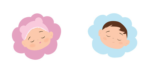 Gender reveal party icon. Boy or girl. Family concept. Footprints. Vector on isolated white background. EPS 10