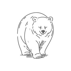High-quality hand-drawn vector illustration of Hand Drawn Line art Bear illustration 852 in a sketch style, perfect for design projects and digital art.