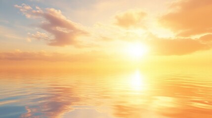 Serene Morning Light Over Tranquil Water Surface