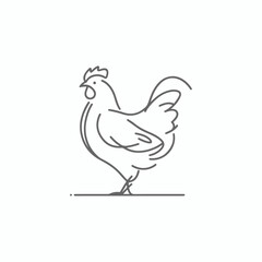 High-quality hand-drawn vector illustration of Hand Drawn Line art chicken illustration 8592744 in a sketch style, perfect for design projects and digital art.